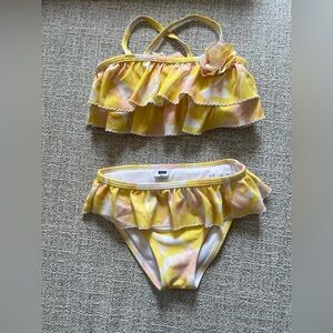 Janie and Jack Yellow and Pink 2T Kids Swim Bikini